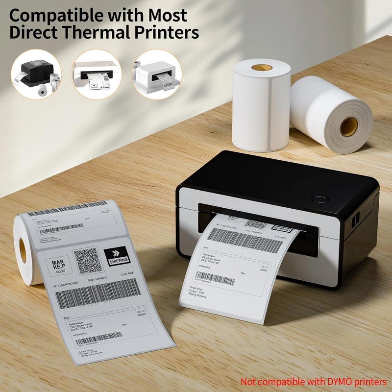 MultiLabel 6 Rolls 4" x 6" Direct Thermal Printer Label, 250 Labels/Roll, Total 1500 Thermal Shipping Labels, Strong Adhesive, Commercial Grade, Perforated, Compatible with Most Thermal Printers (NOT for DYMO) - Image 3